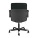 Crate & Barrel Humanscale® Path Green Eco Knit Office Chair is shown from the back, featuring a smooth black back shell, green fabric upper back, and a five-star rolling base