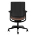 Crate & Barrel Humanscale® Smart Ocean Brown Twill Office Chair shown from the rear with a full view of the mesh back and rolling base