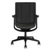 Crate & Barrel Humanscale® Smart Ocean Grey Wool Office Chair shown from the rear with a full view of the mesh back and five-wheel rolling base