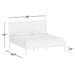 Crate & Barrel Keane Solid Wood King Bed dimension diagram shows an 80-inch-wide, 84.5-inch-deep bed with a 50-inch headboard and 10-inch under-bed clearance