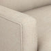Crate & Barrel Lounge Sofa close-up showing the textured fabric upholstery and neatly tailored armrest detail