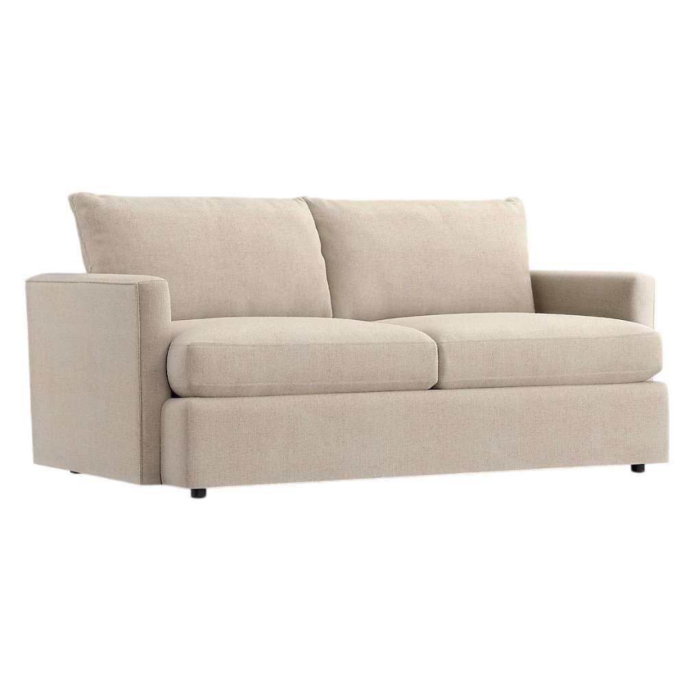 Crate & Barrel Lounge Sofa displayed at an angled front view with slim track arms and plush seat cushions