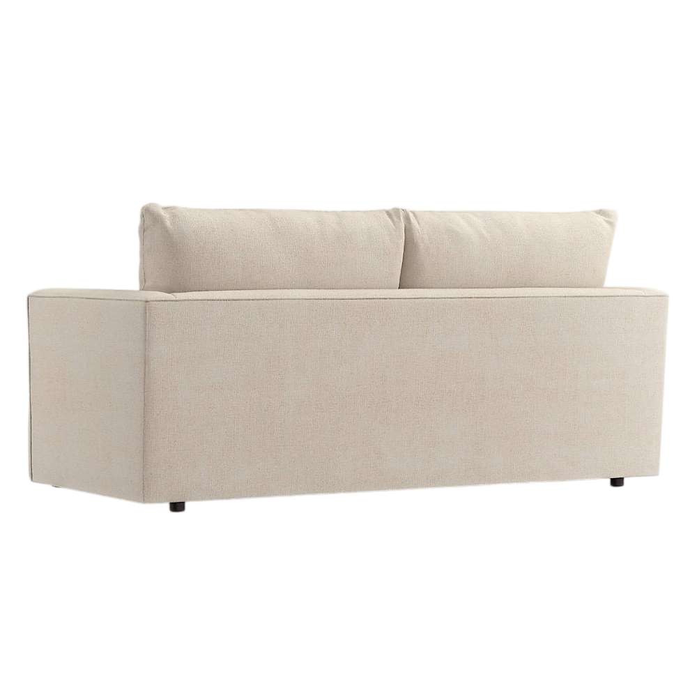 Crate & Barrel Lounge Sofa shown from the back, highlighting its clean, boxy silhouette and upholstered design