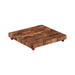 Crate & Barrel NFL Square End Grain Cutting Board features a thick square end-grain wood construction elevated on four small feet