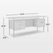Crate & Barrel Sedgwick Solid Wood Desk with Storage dimensions image showing a 70.75-inch wide, 27.5-inch deep, and 30.75-inch high desk with a 29.5-inch storage cabinet height
