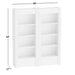 Crate & Barrel Siena 68" Wood 4-Shelf Storage Bookcase with Drawer, Set of 2 dimensions showing a double bookcase set measuring 68 inches wide 84 inches high and 17 inches deep
