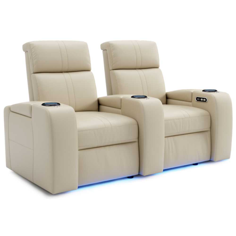 Cream Valencia Natalie Home Theater Seating Row of 2 Width 70 Height 43 Depth 42