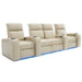 Cream Valencia Natalie Home Theater Seating Row of 4 Loveseat Center Width 124 Height 43 Depth 42