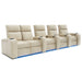 Cream Valencia Natalie Home Theater Seating Row of 5 Loveseat Left Width 155 Height 43 Depth 42