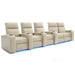 Cream Valencia Natalie Home Theater Seating Row of 5 Loveseat Right Width 155 Height 43 Depth 42