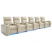 Cream Valencia Natalie Home Theater Seating Row of 6 Width 194 Height 43 Depth 42