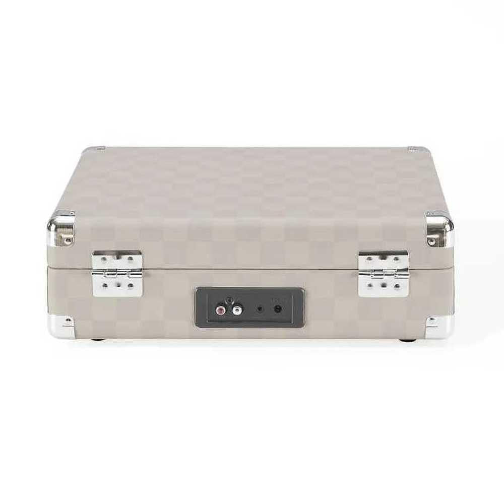 Crosley Cruiser Plus Portable Turntable with Bluetooth InOut - Almond Checkerboard is seen from the back