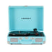 Crosley Cruiser Plus Portable Turntable with Bluetooth InOut - Exclusive Turquoise is open to show its Bluetooth functionality and user-friendly setup