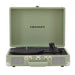 Crosley Cruiser Plus Portable Turntable with Bluetooth InOut - Mint features its iconic open suitcase design with built-in front-facing stereo speakers and a black turntable