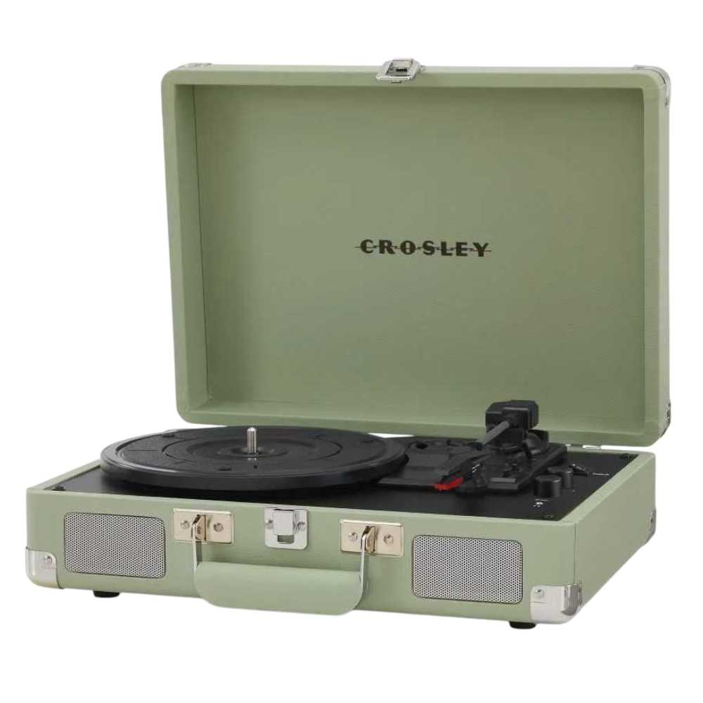 Crosley Cruiser Plus Portable Turntable with Bluetooth InOut - Mint showcases a slightly angled view