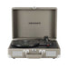 Crosley Cruiser Plus Portable Turntable with Bluetooth InOut - Taupe is open with its platter and tonearm