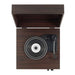 Crosley Jasper Turntable - Walnut is shown from a top-down view with its lid open