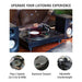 Crosley KT100 K-Series Turntable System - Black is shown with a vinyl record playing, highlighting its aluminum tonearm, adjustable counterweight, and dual-speed capability (33 13 & 45 RPM)