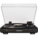 Crosley T400D Component Bluetooth Turntable - Black is presented open with a vinyl spinning