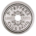 Crosley The BEATLES 45 Adapter - Sgt. Pepper, a silver circular adapter with intricate engraved text and design