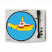 Crosley The BEATLES Platter Pad - Yellow Submarine placed on a white turntable, featuring the same colorful submarine design