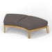 Curved teak seating with gray cushions, Westminster Teak Kafelonia Backless Sofa Sectional offers low-profile outdoor comfort