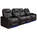 Dark Chocolate Valencia Oslo Home Theater Seating Row of 4 Loveseat Center Width 124 Height 42.75 Depth 38