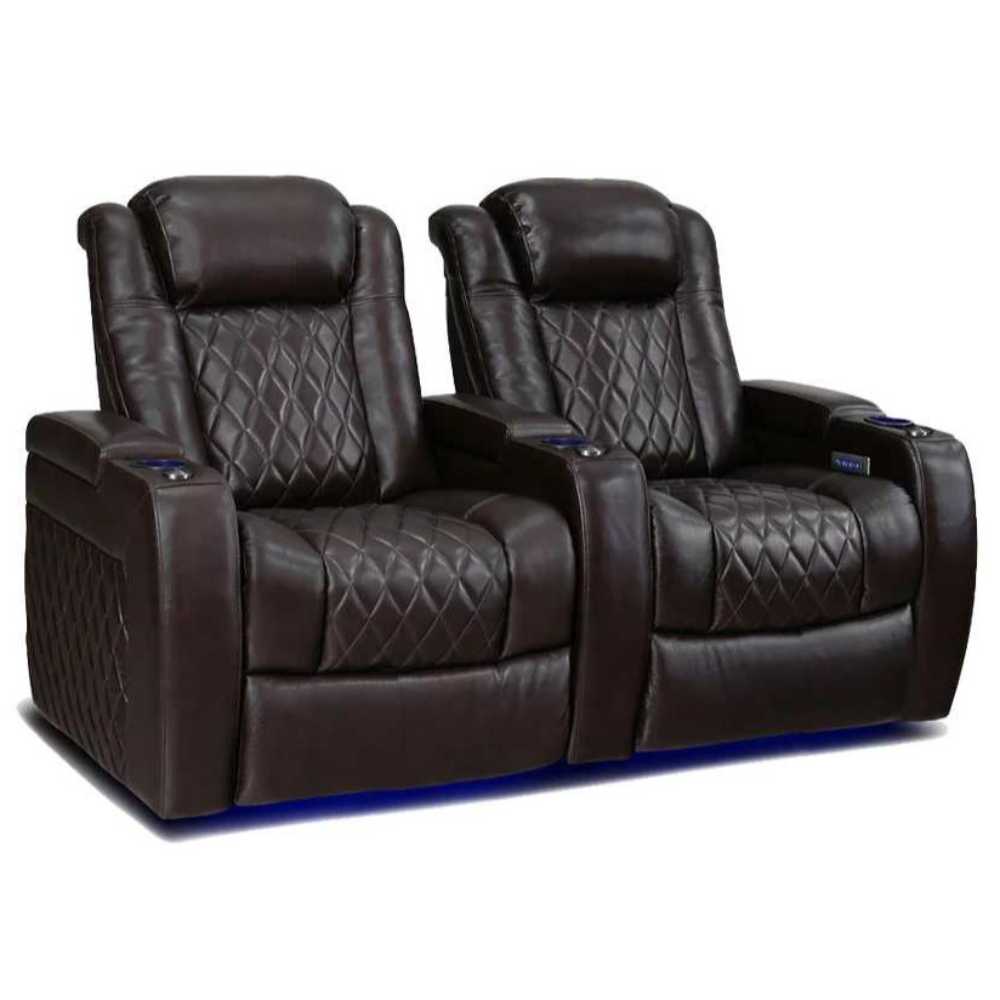 Dark Chocolate Valencia Tuscany XL Home Theater Seating Row of 2 Width 71.25 Height 46 Depth 39.5