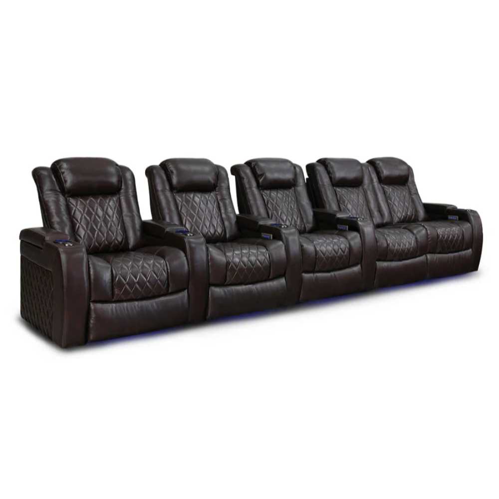 Dark Chocolate Valencia Tuscany XL Home Theater Seating Row of 5 Loveseat Right Width 161.25 Height 46 Depth 39.5