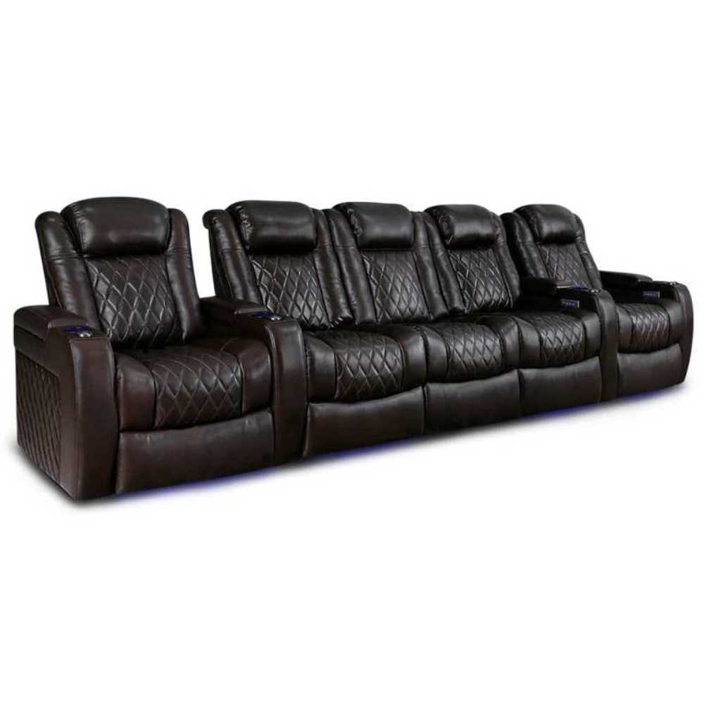 Dark Chocolate Valencia Tuscany XL Home Theater Seating Row of 5 Set of 3 Center Width 160 Height 46 Depth 39.5