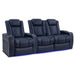 Dark Navy Valencia Tuscany Home Theater Seating Row of 3 Loveseat Right Width 92.25 Height 43.5 Depth 40