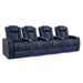 Dark Navy Valencia Tuscany Home Theater Seating Row of 4 Width 129.75 Height 43.5 Depth 40