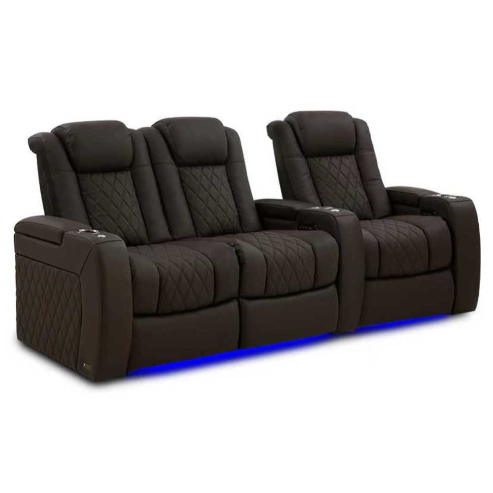 Dark Roast Valencia Tuscany Ultimate Edition Home Theater Seating Row of 3 Loveseat Right Width 92.25 Height 43.5 Depth 40