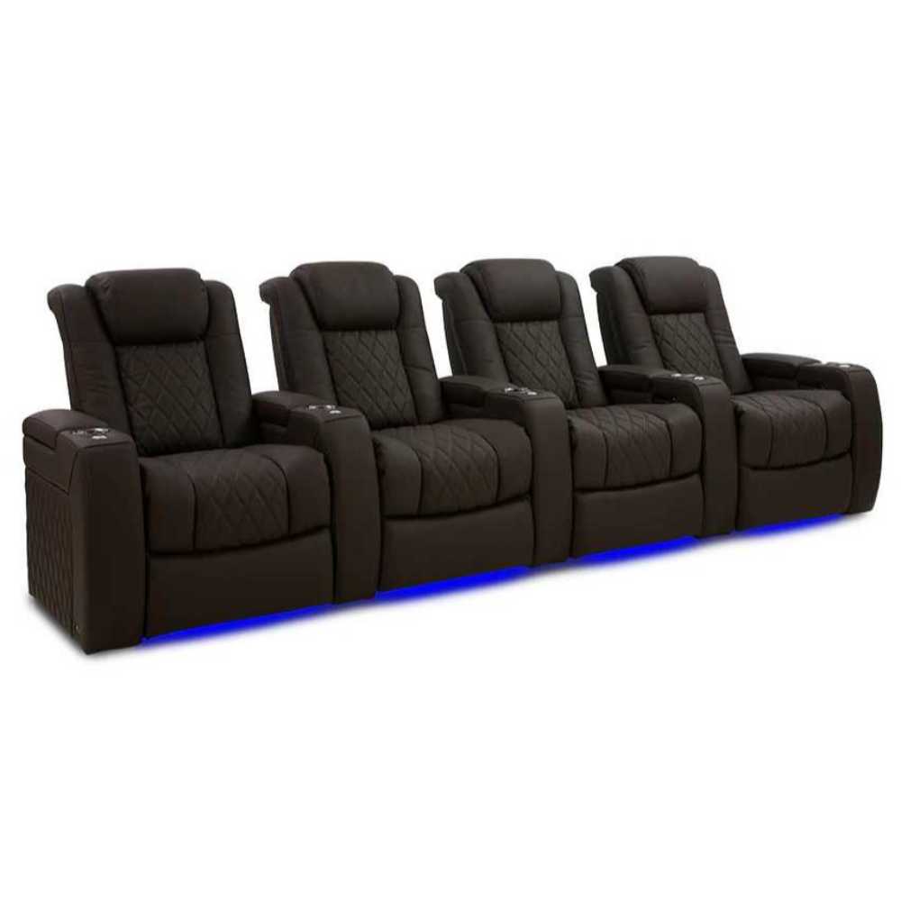 Dark Roast Valencia Tuscany Ultimate Edition Home Theater Seating Row of 4 Loveseat Center Width 123 Height 43.5 Depth 40