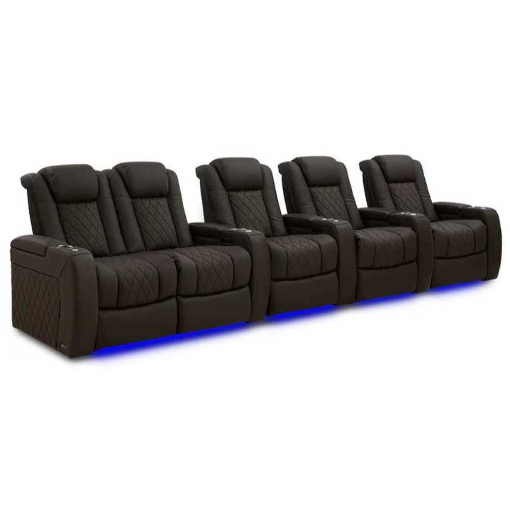 Dark Roast Valencia Tuscany Ultimate Edition Home Theater Seating Row of 5 Loveseat Right Width 153.75 Height 43.5 Depth 40