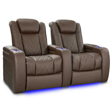 Dark Truffle Valencia Tuscany Vegan Edition Home Theater Seating Row of 2 Width 68.25 Height 43.5 Depth 40