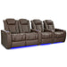 Dark Truffle Valencia Tuscany Vegan Edition Home Theater Seating Row of 4 Loveseat Left Width 123 Height 43.5 Depth 40