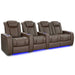 Dark Truffle Valencia Tuscany Vegan Edition Home Theater Seating Row of 4 Loveseat Right Width 123 Height 43.5 Depth 40