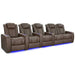 Dark Truffle Valencia Tuscany Vegan Edition Home Theater Seating Row of 5 Loveseat Right Width 153.75 Height 43.5 Depth 40