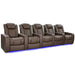 Dark Truffle Valencia Tuscany Vegan Edition Home Theater Seating Row of 5 Width 160.5 Height 43.5 Depth 40