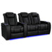 Deep Indigo Valencia Tuscany Vegan Edition Home Theater Seating Row of 3 Loveseat Right Width 92.25 Height 43.5 Depth 40