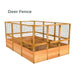 Deer Fence Outdoor Living Today 8x12 Raised Garden Bed surrounded by a tall wooden wire fence with a front gate to keep deer away