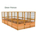 Deer Fence Outdoor Living Today 8x16 Raised Garden Bed surrounded by a tall wooden wire fence with a front gate to keep deer and animals out