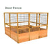 Deer Fence Outdoor Living Today 8x8 Raised Garden Bed surrounded by a sturdy wire deer fence with a front door for easy access