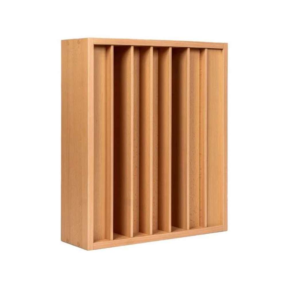 Demi Beech GIK Acoustics Q7D Quadratic Residue Diffuser in beech wood finish with deep vertical wells for sound diffusion