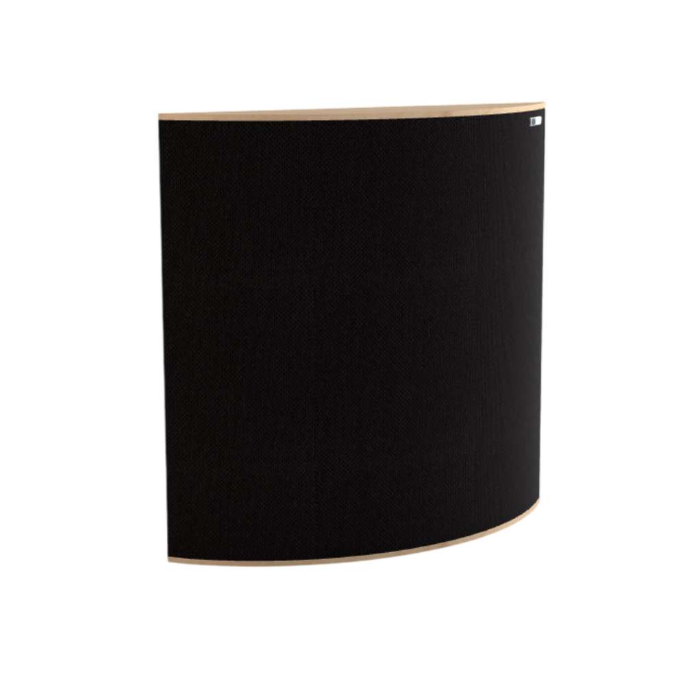 Demi Black GIK Acoustics Evolution PolyFusor™ Polycylindrical Diffuser in black fabric with a sleek curved sound-diffusing surface