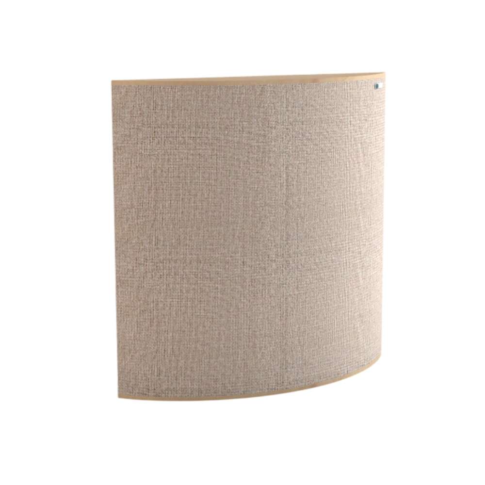Demi Clan GIK Acoustics Evolution PolyFusor™ Polycylindrical Diffuser in light beige fabric with a smooth curved acoustic design