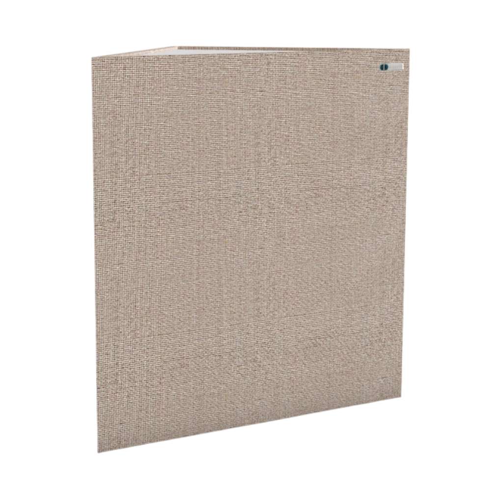 Demi Clan GIK Acoustics TriTrap™ Corner Bass Trap in light taupe fabric for improved room acoustics