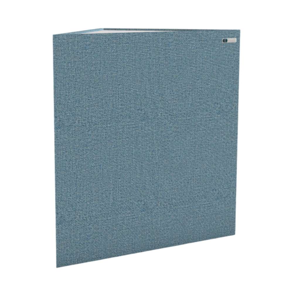 Demi Dolphin GIK Acoustics TriTrap™ Corner Bass Trap in blue fabric with a textured acoustic finish