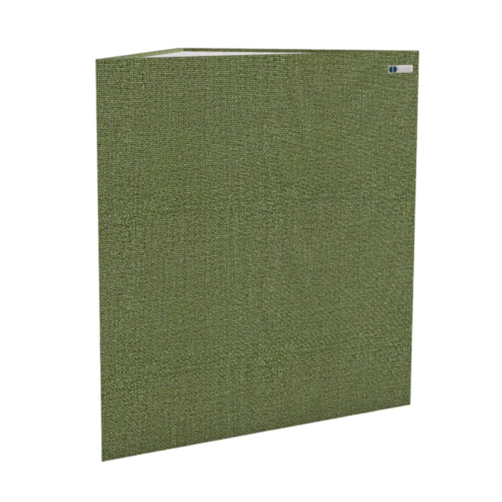 Demi Fair Isle GIK Acoustics TriTrap™ Corner Bass Trap in olive green fabric for cleaner bass response